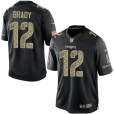 New England Patriots #12 Tom Brady Black Salute To Service Jersey