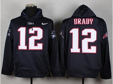 New England Patriots #12 Tom Brady Blue Pullover NFL Hoodie