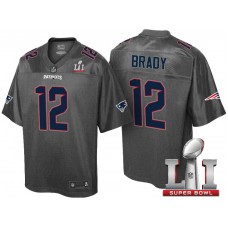 New England Patriots #12 Tom Brady Gray Super Bowl LI Stronghold Fashion Jersey