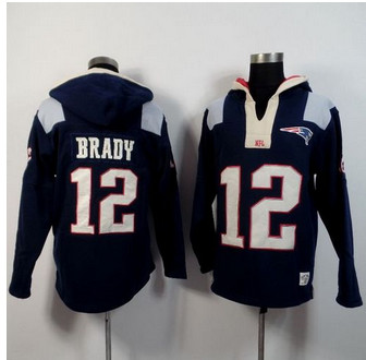 New England Patriots #12 Tom Brady Navy Blue Player Winning Method Pullover NFL Hoodie