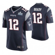New England Patriots #12 Tom Brady Navy Super Bowl LIII Game Jersey