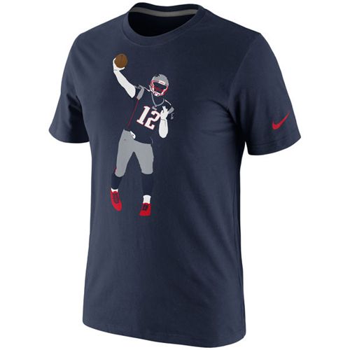 New England Patriots #12 Tom Brady Nike Silhouette T-Shirt Navy