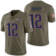 New England Patriots #12 Tom Brady Olive 2017 Salute to Service Limited Jersey