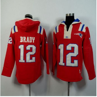 New England Patriots #12 Tom Brady Red Player Winning Method Pullover NFL Hoodie