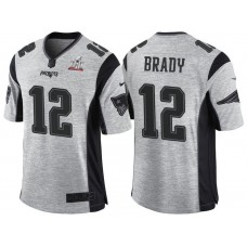 New England Patriots #12 Tom Brady Super Bowl LI Champions Gridiron Gray II Limited Jersey