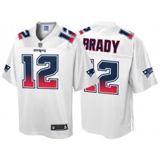 New England Patriots #12 Tom Brady White Fade Fashion Jersey