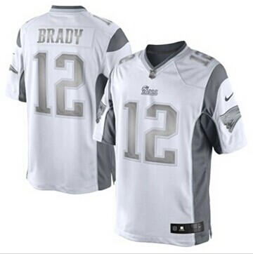 New England Patriots #12 Tom Brady White Platinum Jersey