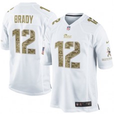 New England Patriots #12 Tom Brady White Salute To Service Jersey