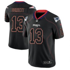 New England Patriots #13 Phillip Dorsett 2018 Lights Out Color Rush Limited Black Jersey