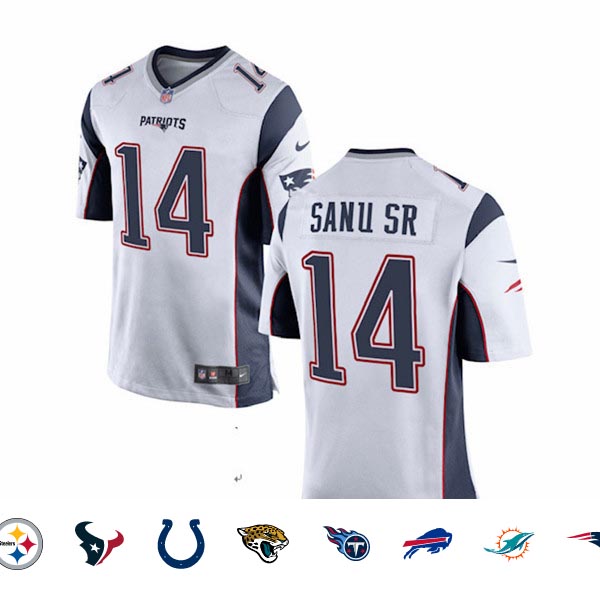 New England Patriots #14 Mohamed SANU SR White Vapor Limited Jersey