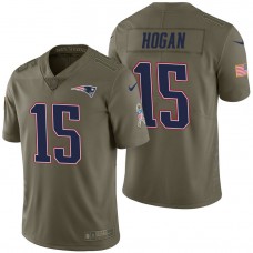New England Patriots #15 Chris Hogan Olive 2017 Salute to Service Limited Jersey
