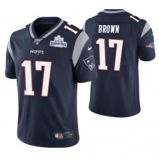 New England Patriots #17 Antonio Brown Navy Super Bowl LIII Champions Patch Limited Jersey