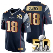 New England Patriots #18 Matthew Slater White Super Bowl 50 Limited Jersey (Pre-Order)