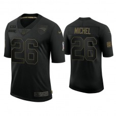 New England Patriots #26 Sony Michel Black 2020 Salute to Service Limited Jersey