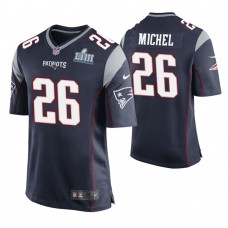 New England Patriots #26 Sony Michel Navy Super Bowl LIII Game Jersey