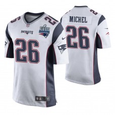 New England Patriots #26 Sony Michel White Super Bowl LIII Champions Jersey