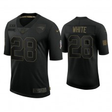 New England Patriots #28 James White Black 2020 Salute to Service Limited Jersey