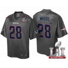 New England Patriots #28 James White Gray Super Bowl LI Stronghold Fashion Jersey