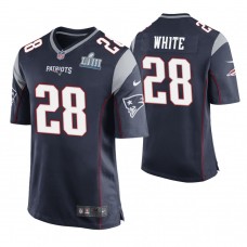 New England Patriots #28 James White Navy Super Bowl LIII Game Jersey