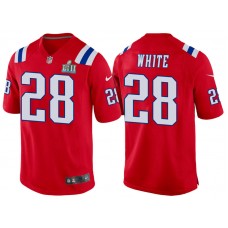 New England Patriots #28 James White Red Super Bowl LII Bound Game Jersey
