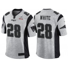 New England Patriots #28 James White Super Bowl LI Champions Gridiron Gray II Limited Jersey