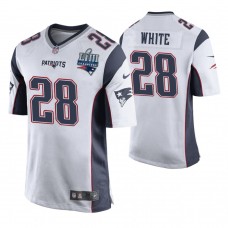 New England Patriots #28 James White White Super Bowl LIII Champions Jersey