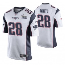 New England Patriots #28 James White White Super Bowl LIII Game Jersey