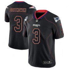 New England Patriots #3 Stephen Gostkowski 2018 Lights Out Color Rush Limited Black Jersey