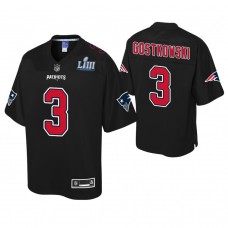 New England Patriots #3 Stephen Gostkowski Black Super Bowl LIII Champions Fashion Jersey