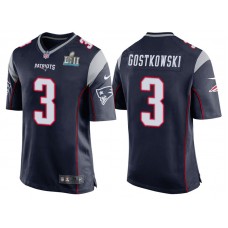 New England Patriots #3 Stephen Gostkowski Navy Super Bowl LII Bound Game Jersey