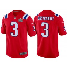 New England Patriots #3 Stephen Gostkowski Red Super Bowl LII Bound Game Jersey