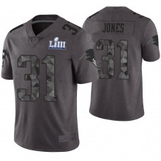 New England Patriots #31 Jonathan Jones Gray Super Bowl LIII Limited Jersey