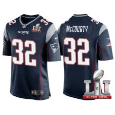 New England Patriots #32 Devin McCourty Navy 2017 Super Bowl 51 Patch Game Jersey