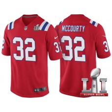 New England Patriots #32 Devin McCourty Red Super Bowl LI Jersey