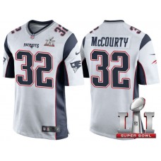 New England Patriots #32 Devin McCourty White 2017 Super Bowl LI Patch Game Jersey