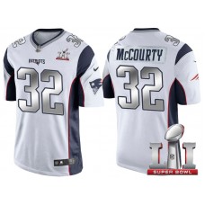 New England Patriots #32 Devin McCourty White 2017 Super Bowl LI Silver Limited Jersey