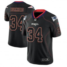 New England Patriots #34 Rex Burkhead 2018 Lights Out Color Rush Limited Black Jersey