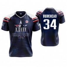 New England Patriots #34 Rex Burkhead Navy Super Bowl LIII Champions Commemorative Jersey