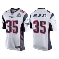 New England Patriots #35 Mike Gillislee White Super Bowl LII Bound Game Jersey