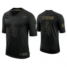 New England Patriots #4 Jarrett Stidham Black 2020 Salute to Service Limited Jersey