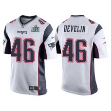 New England Patriots #46 James Develin White Super Bowl LII Bound Game Jersey