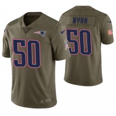 New England Patriots #50 Isaiah Wynn Olive Salute to Service Jersey