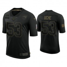 New England Patriots #53 Josh Uche Black 2020 Salute to Service Limited Jersey