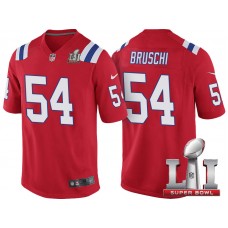 New England Patriots #54 Tedy Bruschi Red Super Bowl LI Jersey