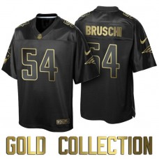 New England Patriots #54 Tedy Bruschi Super Bowl 50 Black Gold Collection Jersey