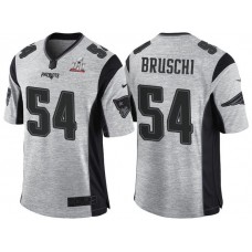 New England Patriots #54 Tedy Bruschi Super Bowl LI Champions Gridiron Gray II Limited Jersey