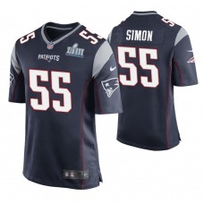 New England Patriots #55 John Simon Navy Super Bowl LIII Game Jersey