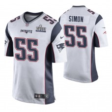 New England Patriots #55 John Simon White Super Bowl LIII Game Jersey