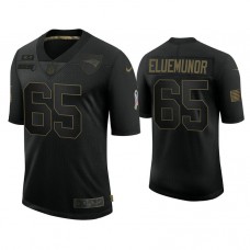 New England Patriots #65 Jermaine Eluemunor Black 2020 Salute to Service Limited Jersey