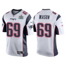 New England Patriots #69 Shaq Mason White Super Bowl LII Bound Game Jersey